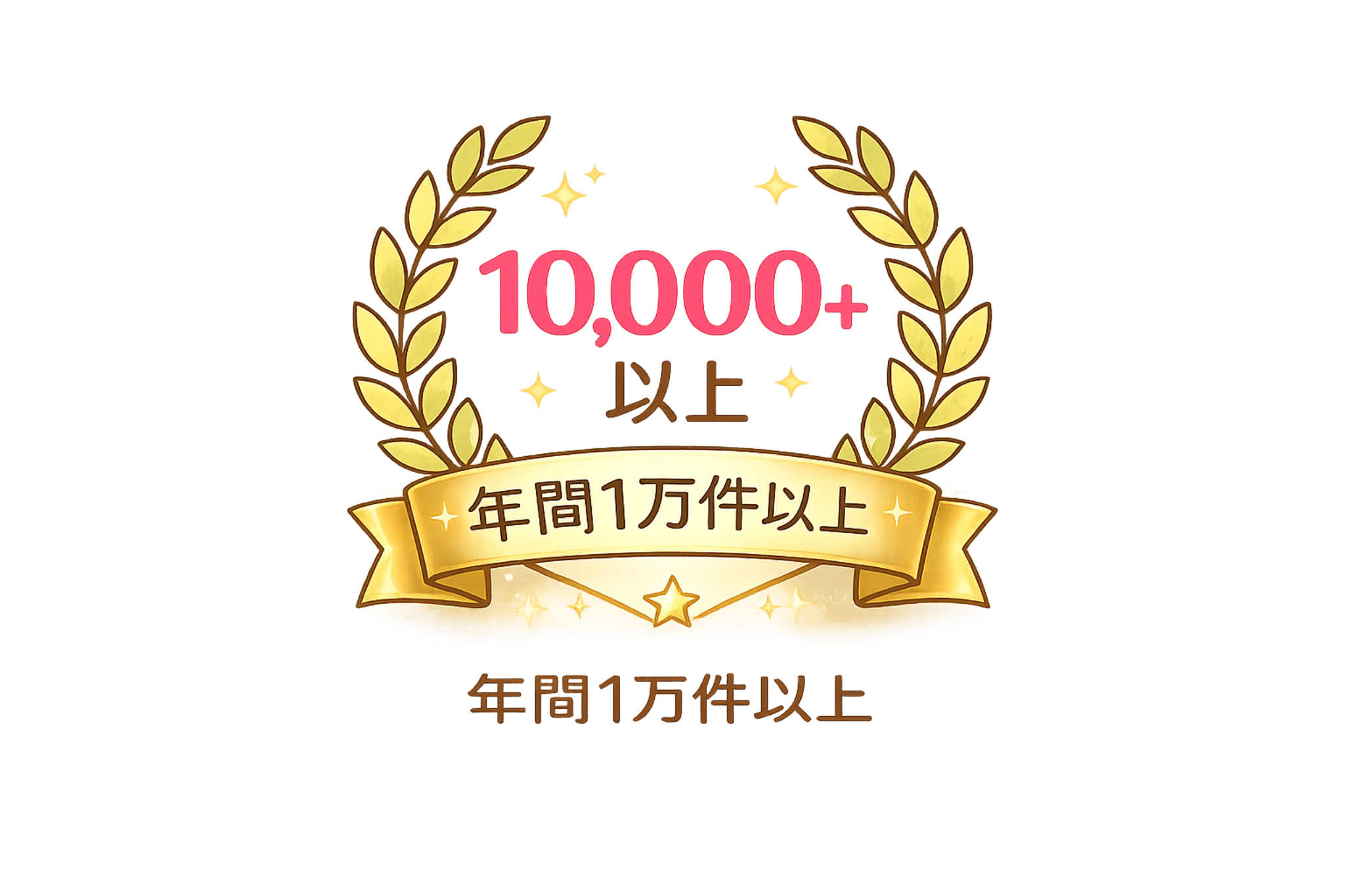 年間1万件以上の実績
